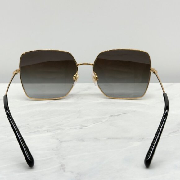 Dolce & Gabbana DG 2242 13348G Black Gold Metal Square Sunglasses Gray Gradient - Picture 4 of 12